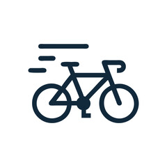 Bicycle with motion lines icon
