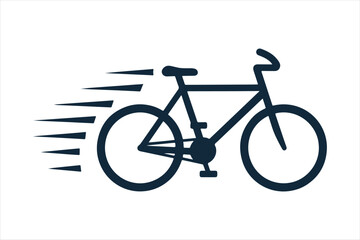 Speed Bicycle Icon with Motion Lines

