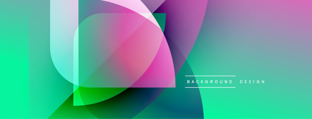 Abstract gradients overlap, creating vibrant visual effect. Modern design elements suggest fluidity, energy, innovation.