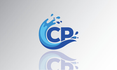 CP Wave Monogram Logo – Creative Splash Letter mark with Water Flow & Motion Effect for Fresh, Dynamic Branding & Aqua-Themed Identity Design
