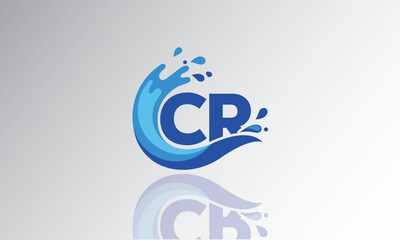 CR Wave Monogram Logo – Creative Splash Letter mark with Water Flow & Motion Effect for Fresh, Dynamic Branding & Aqua-Themed Identity Design
