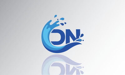 DN Wave Monogram Logo – Creative Splash Letter mark with Water Flow & Motion Effect for Fresh, Dynamic Branding & Aqua-Themed Identity Des
