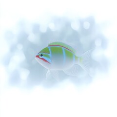 Pastel fish in a soft focus background