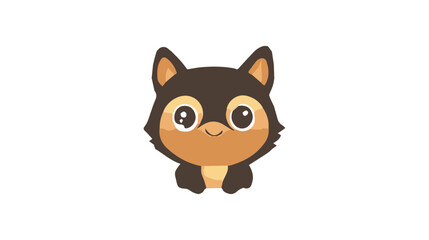 Fototapeta premium Adorable cartoon animal character with large expressive eyes and cheerful demeanor, perfect for children’s illustrations and playful designs