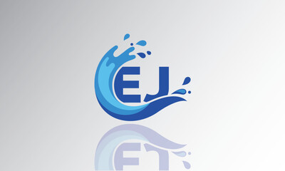 EJ Wave Monogram Logo – Creative Splash Letter mark with Water Flow & Motion Effect for Fresh, Dynamic Branding & Aqua-Themed Identity Des
