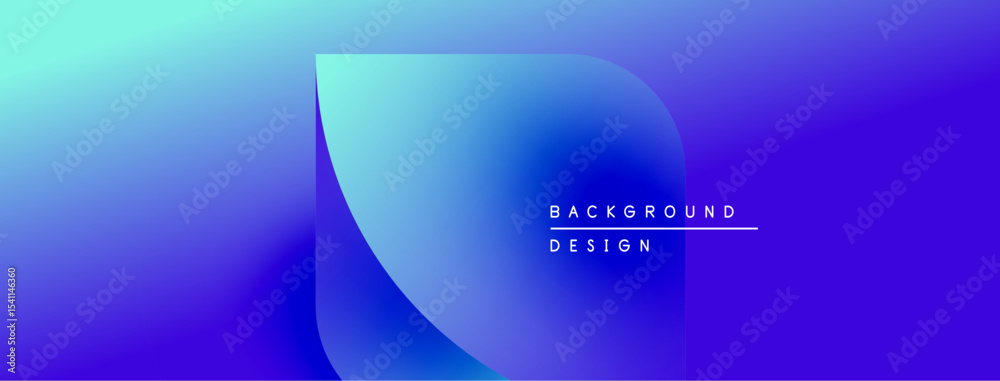 Aufkleber Abstract blue gradient background. Smooth shapes overlap creating modern design. Text reads background design. Minimalist aesthetic.