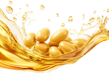 Soybean explosion in oil, a dynamic visual showcasing the versatility of soy