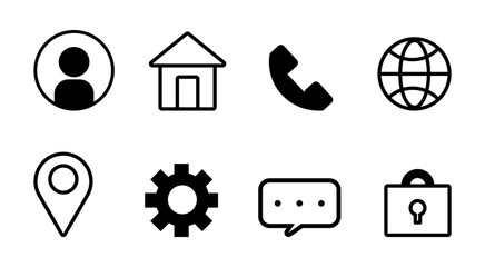 Simple Pictogram Vector Icon Set for Web and Business