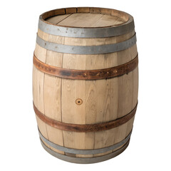Wooden barrel on transparent background