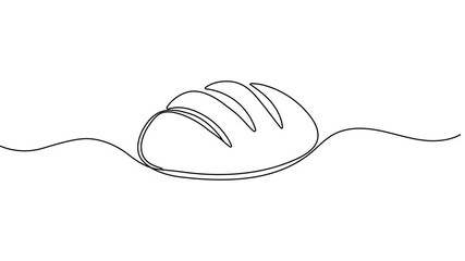 Continuous one line drawing animation of freshly baked bread. Baked goods. Dishes. Delicious. National Bread Day. Full motion length