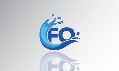 FO Wave Monogram Logo – Creative Splash Letter mark with Water Flow & Motion Effect for Fresh, Dynamic Branding & Aqua-Themed Identity Design
