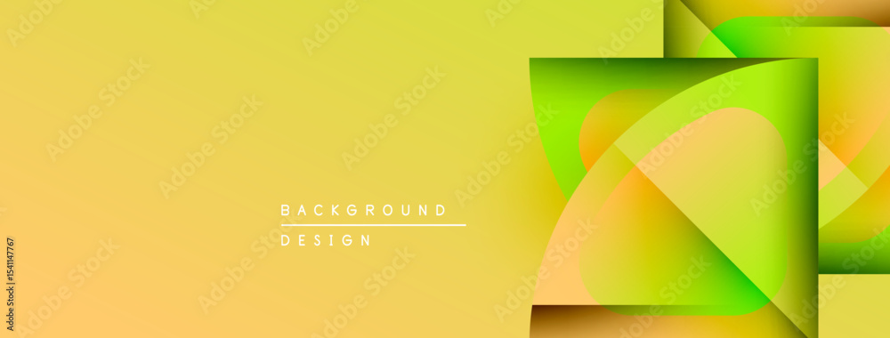 Aufkleber Abstract yellow, green design. Overlapping shapes create dynamic visual effect. Modern background for presentations, websites.