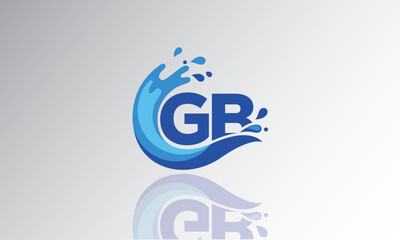GB Wave Monogram Logo – Creative Splash Letter mark with Water Flow & Motion Effect for Fresh, Dynamic Branding & Aqua-Themed Identity Design
