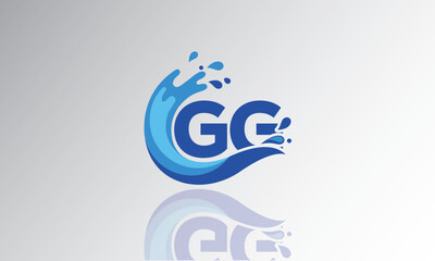 GG Wave Monogram Logo – Creative Splash Letter mark with Water Flow & Motion Effect for Fresh, Dynamic Branding & Aqua-Themed Identity Design
