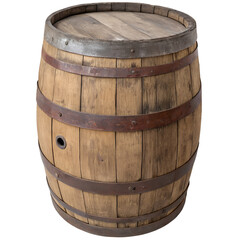 Fototapeta premium Wooden barrel on transparent background