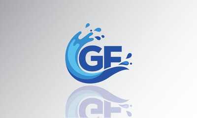 GF Wave Monogram Logo – Creative Splash Letter mark with Water Flow & Motion Effect for Fresh, Dynamic Branding & Aqua-Themed Identity Design
