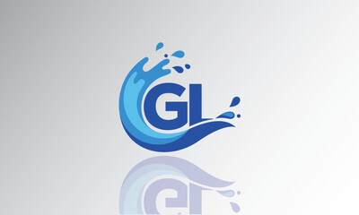 GL Wave Monogram Logo – Creative Splash Letter mark with Water Flow & Motion Effect for Fresh, Dynamic Branding & Aqua-Themed Identity Design

