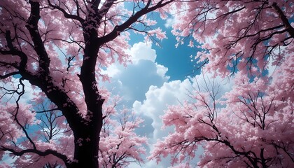 Infrared Photography of Tree Branches with Dramatic Cloudy Sky for Surreal Landscape Art