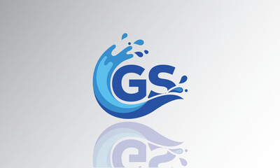 GS Wave Monogram Logo – Creative Splash Letter mark with Water Flow & Motion Effect for Fresh, Dynamic Branding & Aqua-Themed Identity Design
