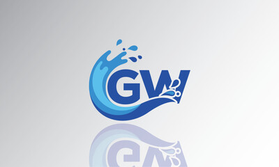 GW Wave Monogram Logo – Creative Splash Letter mark with Water Flow & Motion Effect for Fresh, Dynamic Branding & Aqua-Themed Identity Design
