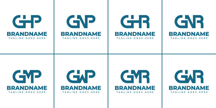 Letters GHP GNP GMP GWP GHR GNR GMR GWR Monogram Logo Set