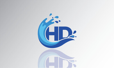 HD Wave Monogram Logo – Creative Splash Letter mark with Water Flow & Motion Effect for Fresh, Dynamic Branding & Aqua-Themed Identity Design
