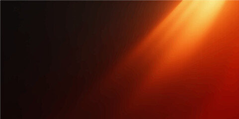 An illuminated stage design with dynamic black and orange light rays creating an energetic glow against a dark backdrop.