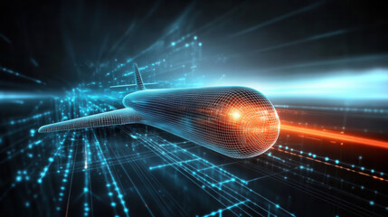 Innovative airline warning center for airplane travel safety a futuristic building concept in an advanced environment
