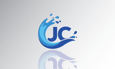 JC Wave Monogram Logo – Creative Splash Letter mark with Water Flow & Motion Effect for Fresh, Dynamic Branding & Aqua-Themed Identity Design
