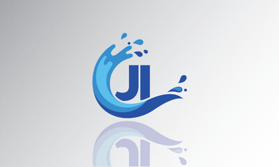 JI Wave Monogram Logo – Creative Splash Letter mark with Water Flow & Motion Effect for Fresh, Dynamic Branding & Aqua-Themed Identity Design
