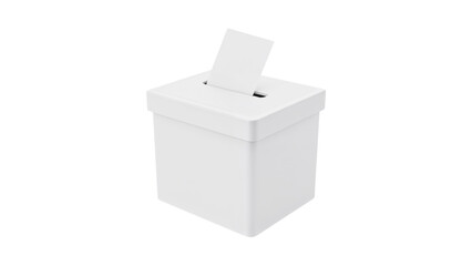 White Ballot Box with Slot for Voting isolated on transparent background png