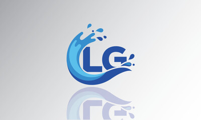LG Wave Monogram Logo – Creative Splash Letter mark with Water Flow & Motion Effect for Fresh, Dynamic Branding & Aqua-Themed Identity Design
