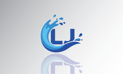 LJ Wave Monogram Logo – Creative Splash Letter mark with Water Flow & Motion Effect for Fresh, Dynamic Branding & Aqua-Themed Identity Design
