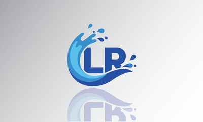LR Wave Monogram Logo – Creative Splash Letter mark with Water Flow & Motion Effect for Fresh, Dynamic Branding & Aqua-Themed Identity Design

