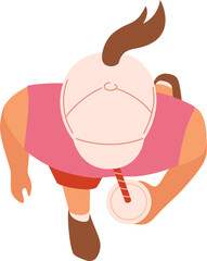 Obraz premium Person Top View Illustration