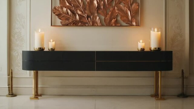  frame above modern TV shelf