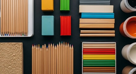 Art Supplies Pencils, Clay, and Paints