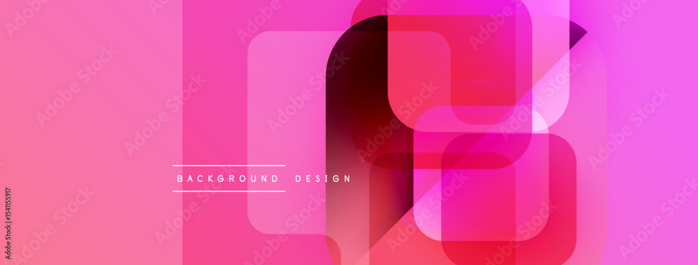 Aufkleber Abstract pink background. Overlapping squares create dynamic visual effect. Modern design elements suggest innovation, technology.