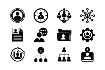 User Profile and Avatar Silhouette Icon Set