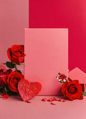valentine card with red roses
