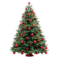 Christmas tree isolated on transparent background.