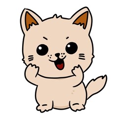 cute cat animal cartoon on white