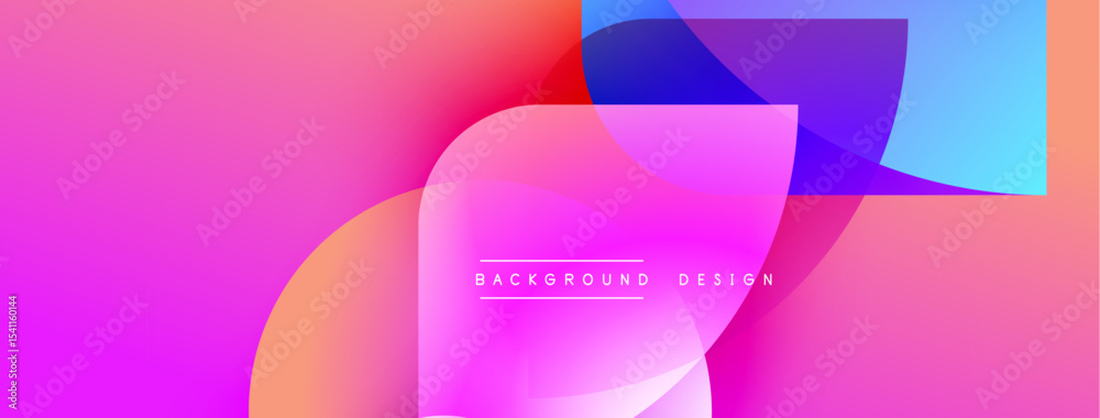 Poster Abstract vibrant gradients overlap. Pink, blue, purple hues create dynamic composition. Text reads background design. Modern visual element.