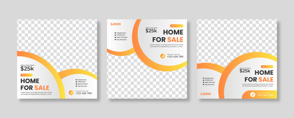 Editable social media post for house sale and marketing. Minimalistic editable real estate advertising banner. elegant sale and discount promotional advertising banner.