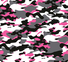Pink black army camouflage abstract pattern