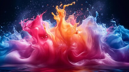 Abstract colorful liquid splashes