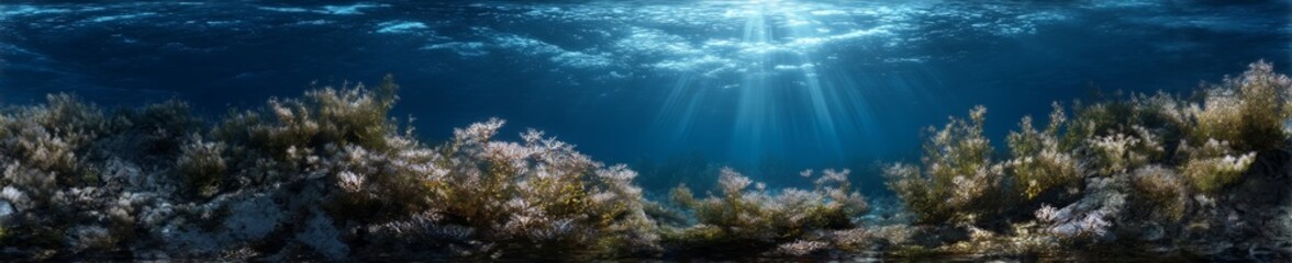 Underwater landscape exploration 360° hdr ocean floor views