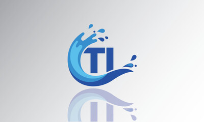 TI Wave Monogram Logo – Creative Splash Letter mark with Water Flow & Motion Effect for Fresh, Dynamic Branding & Aqua-Themed Identity Design
