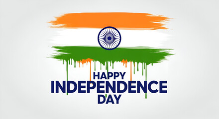 Vibrant Indian Flag Paint Splash with Ashoka Chakra for 15 August Independence Day Celebration Symbol of Indian Pride, Patriotism, and Unity
