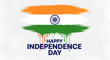 Vibrant Indian Flag Paint Splash with Ashoka Chakra for 15 August Independence Day Celebration Symbol of Indian Pride, Patriotism, and Unity
